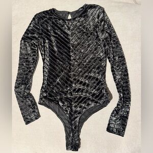 Lulu's Green Velvet Bodysuit